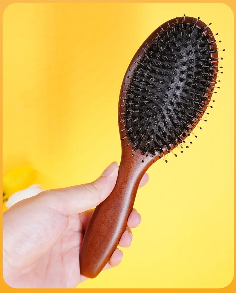 Women's Wooden Hair Brush with Narrow Teeth — feature 13