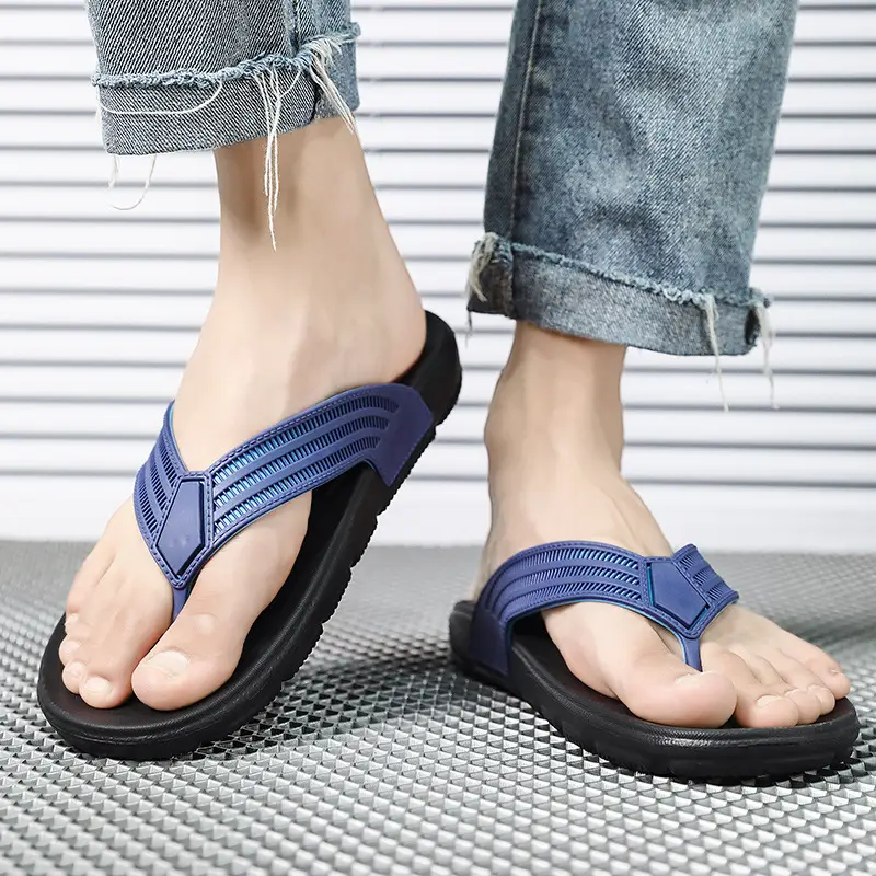 Men's Black Korean Style Clip Sandals Summer