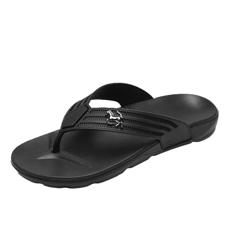 Men's Black Korean Style Clip Sandals Summer