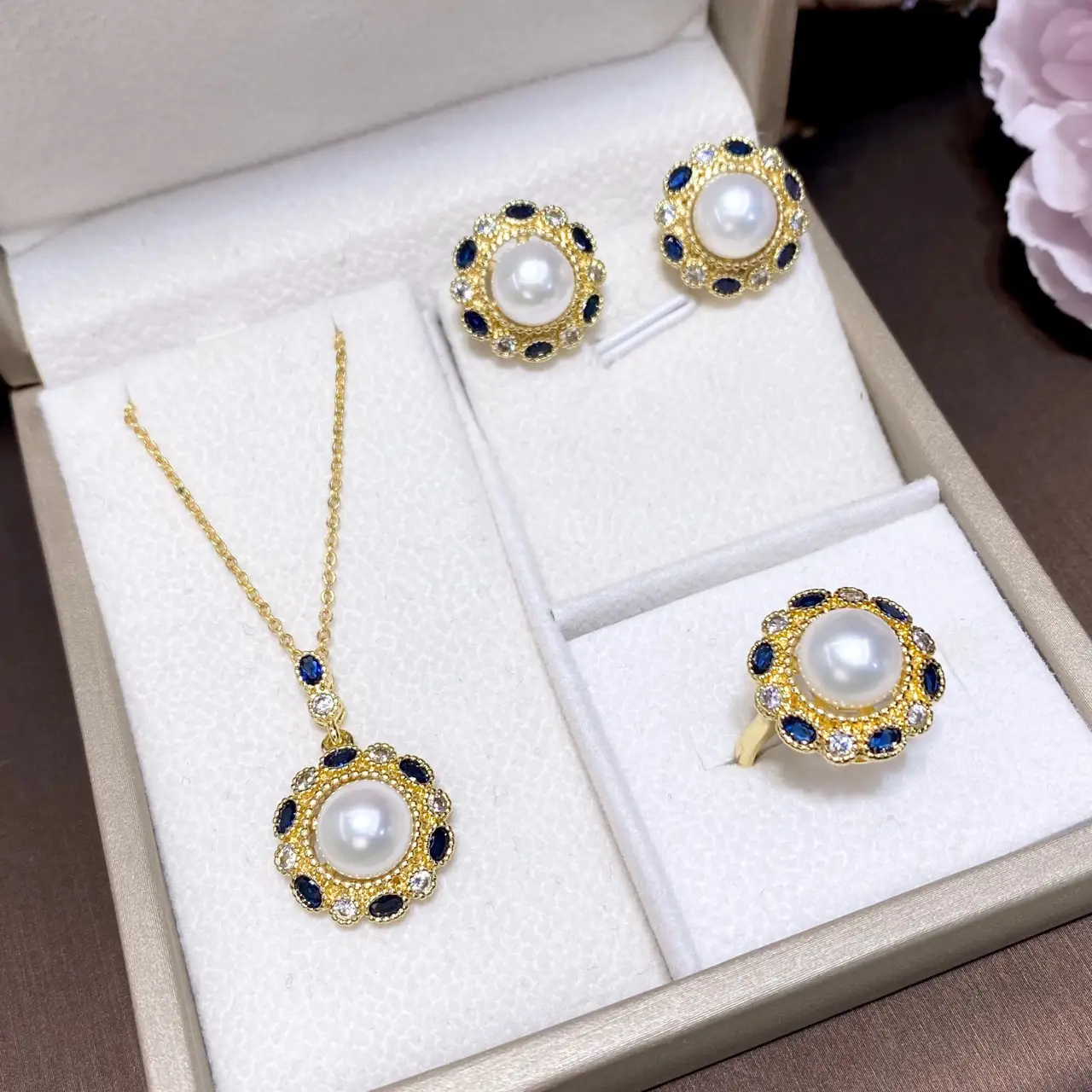 2025 Pearl Pendant Earrings Set for Women 8mm - Image 2