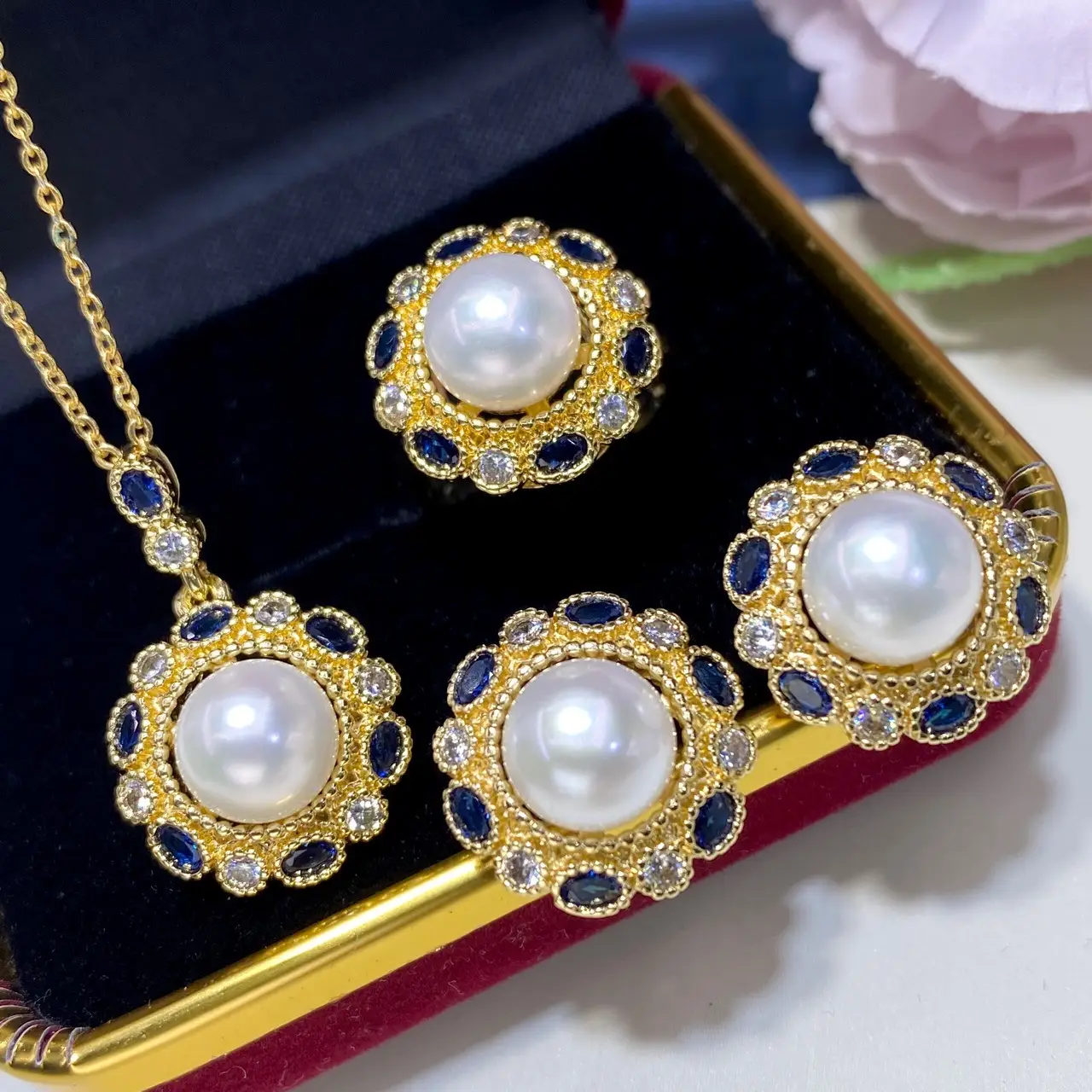 2025 Pearl Pendant Earrings Set for Women 8mm - Image 4