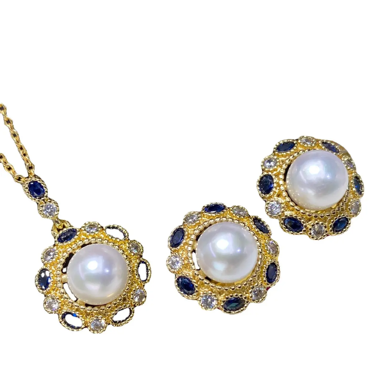 2025 Pearl Pendant Earrings Set for Women 8mm - Image 5