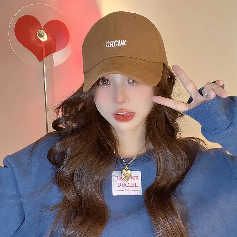 Women Korean Style Baseball Cap with Lettered Design