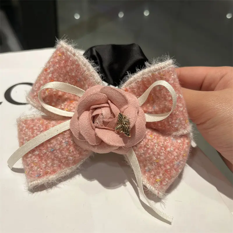 Pink Rose Hair Loop for Women's Back of Head — feature 13