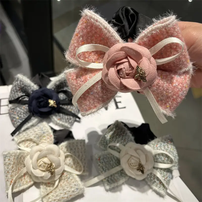 Pink Rose Hair Loop for Women's Back of Head — feature 2
