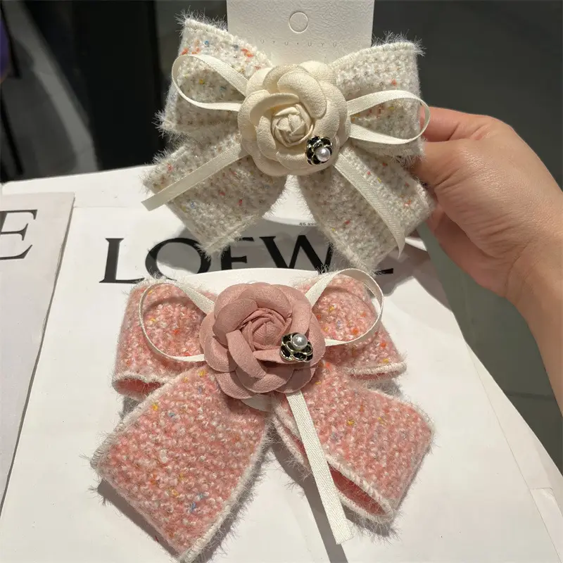 Pink Rose Hair Loop for Women's Back of Head — feature 8