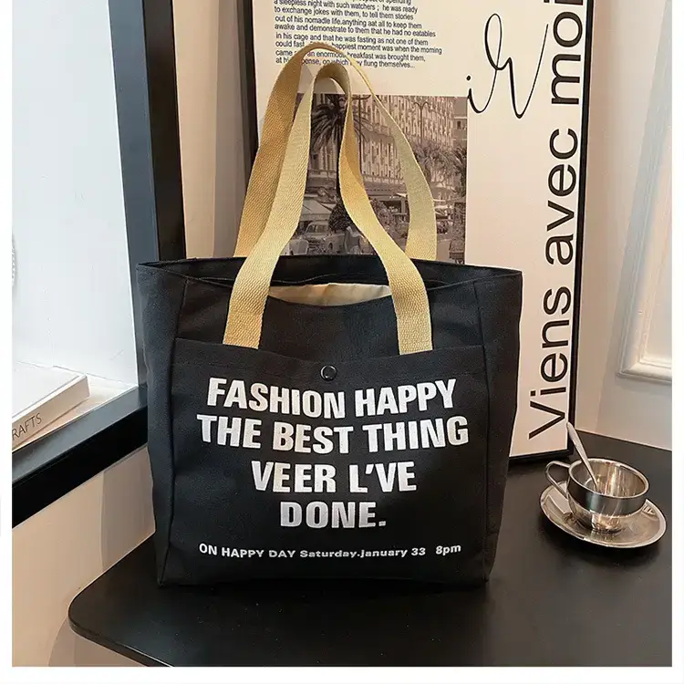 Women's Black Letter Handbag Large Capacity Daily Matching — feature 12