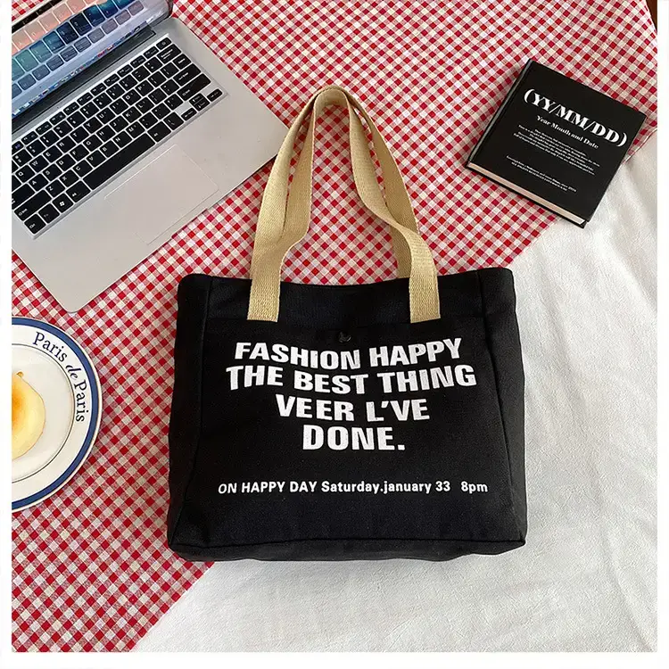 Women's Black Letter Handbag Large Capacity Daily Matching — feature 28
