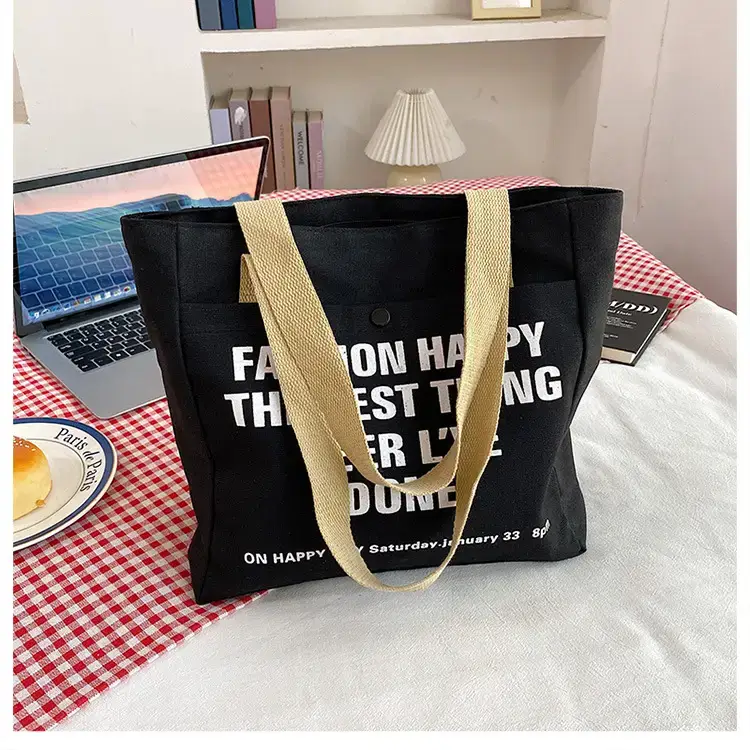 Women's Black Letter Handbag Large Capacity Daily Matching — feature 36