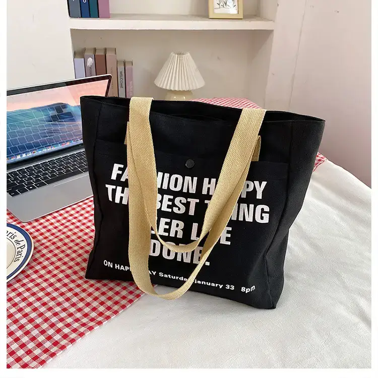 Women's Black Letter Handbag Large Capacity Daily Matching — feature 37