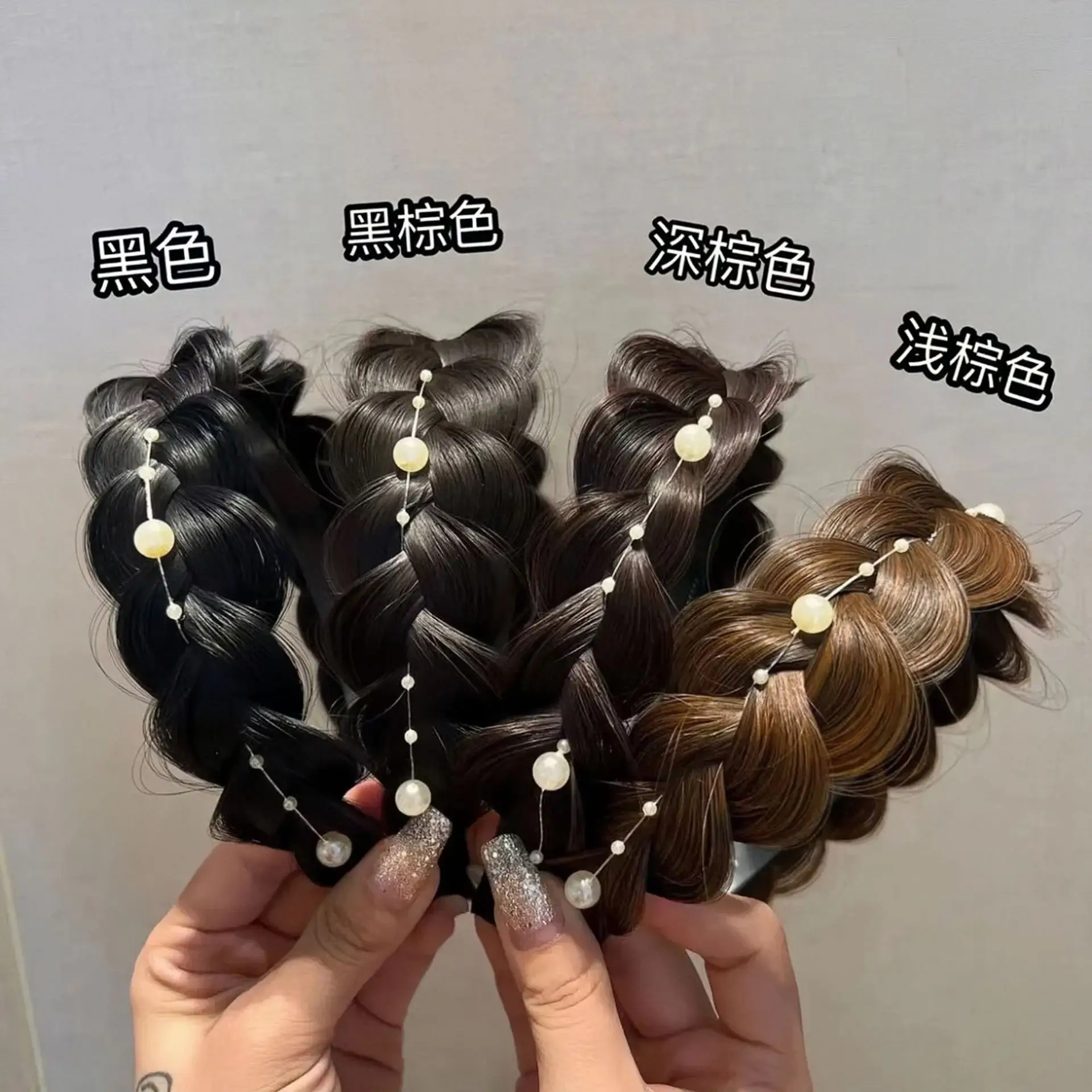Women's Fish Bone Braided Hair Hoop for High Cranial Top - Image 16