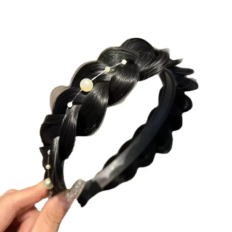Women's Fish Bone Braided Hair Hoop for High Cranial Top - Image 17