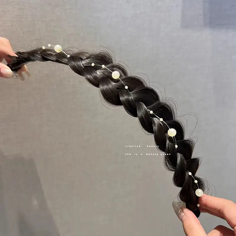 Women's Fish Bone Braided Hair Hoop for High Cranial Top — feature 10