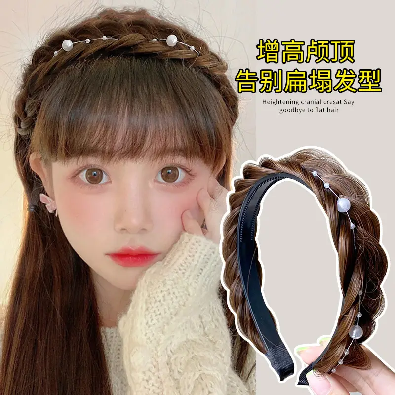 Women's Fish Bone Braided Hair Hoop for High Cranial Top — feature 7