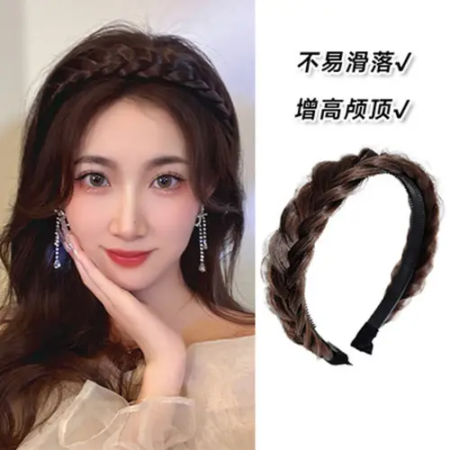 Women's Fish Bone Braided Hair Hoop for High Cranial Top - Image 5