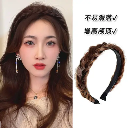 Women's Fish Bone Braided Hair Hoop for High Cranial Top - Image 6