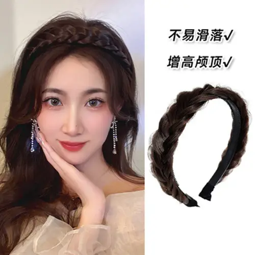 Women's Fish Bone Braided Hair Hoop for High Cranial Top - Image 7
