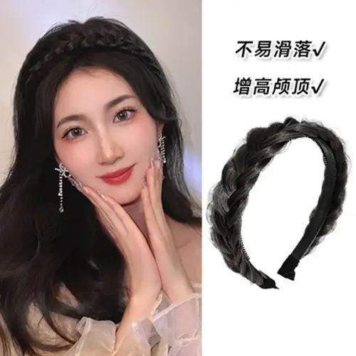Women's Fish Bone Braided Hair Hoop for High Cranial Top - Image 8