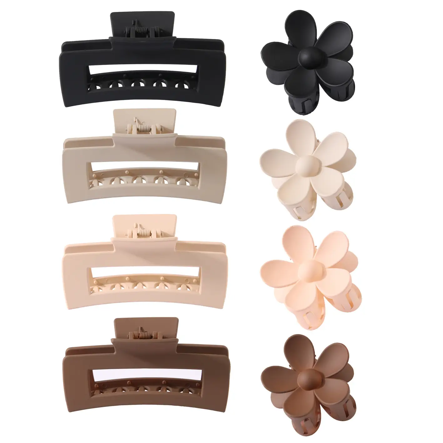 Flower Shaped Hair Clip Matte Plastic European American - Image 9