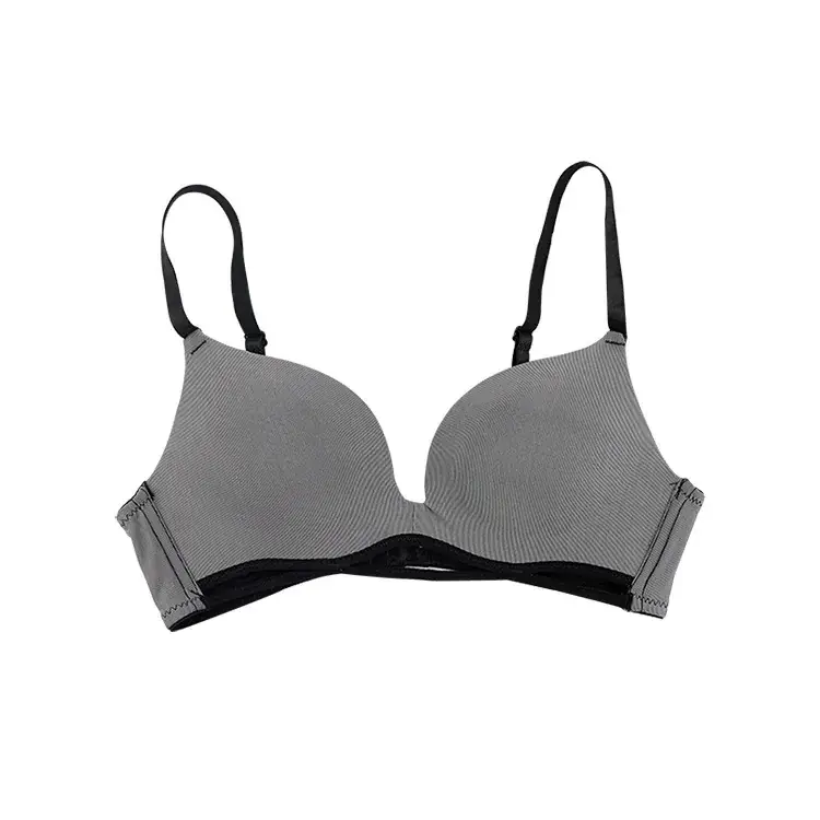 Gray French Underwear Bra with 3-Row Design - Image 6