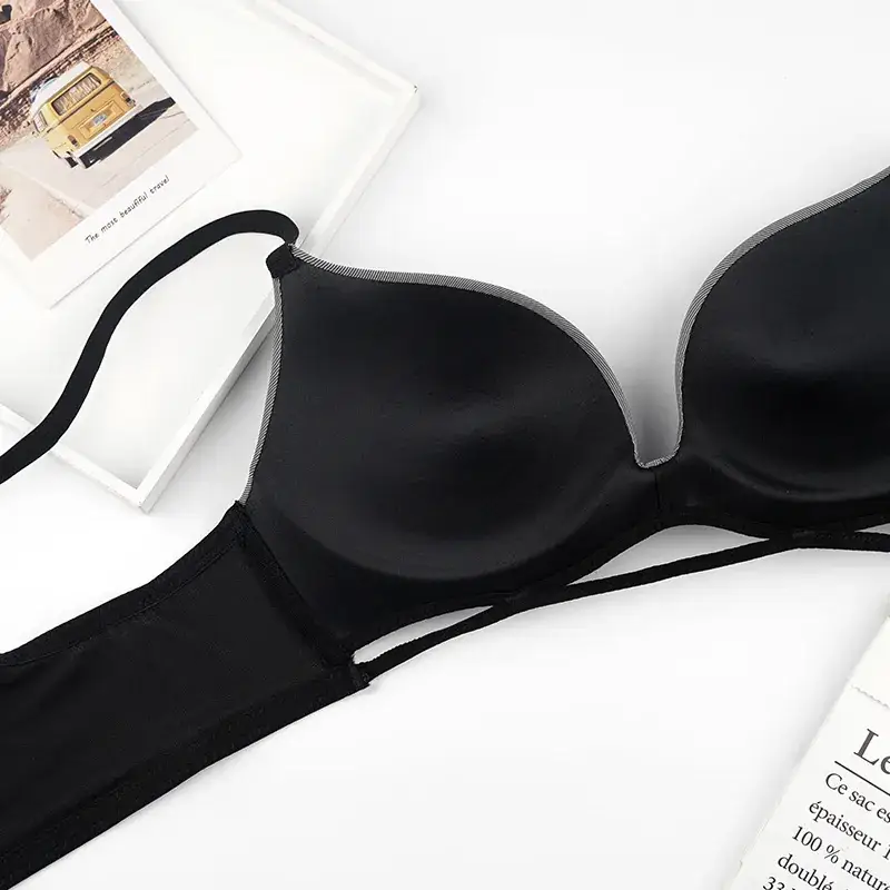 Gray French Underwear Bra with 3-Row Design — feature 9