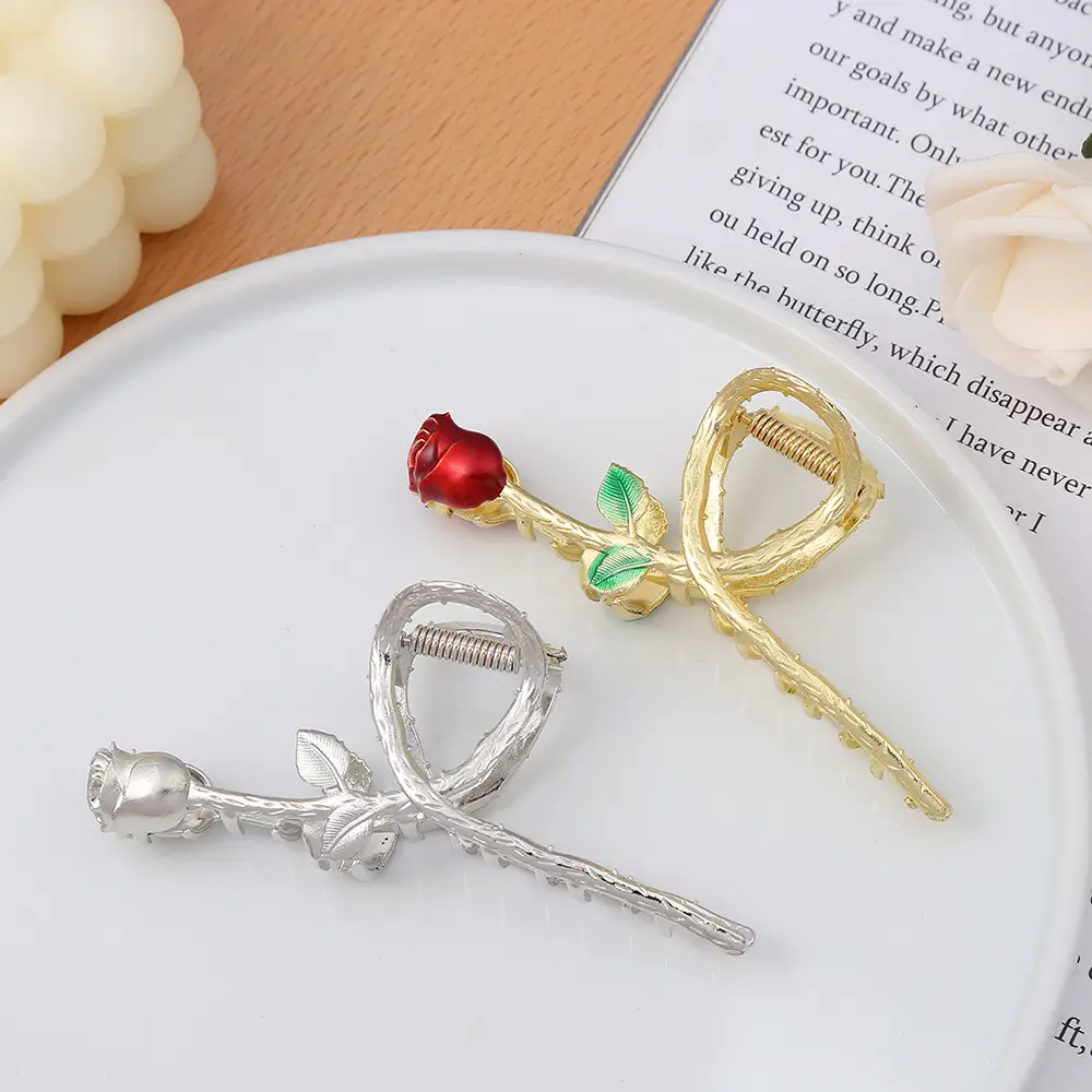 Rose & Shark Hair Clips for Women - Image 4