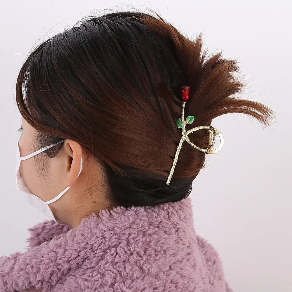 Rose & Shark Hair Clips for Women — feature 5