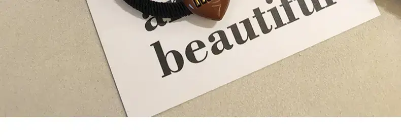 Black Min Logo Hair Rope with Heart Charm — feature 11