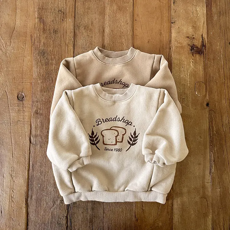 2026 Kids Cotton Sweatshirt with Bread Print - Image 6
