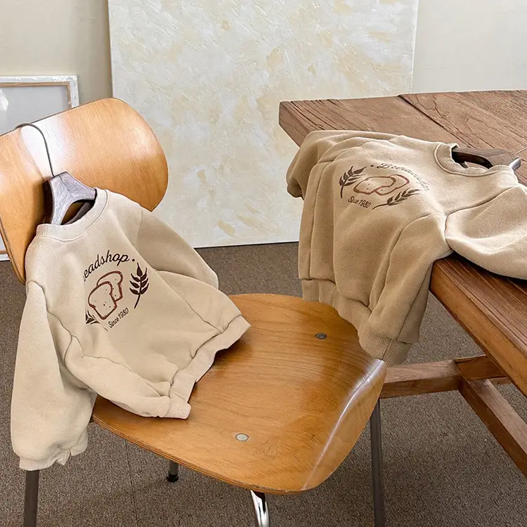 2026 Kids Cotton Sweatshirt with Bread Print - Image 7