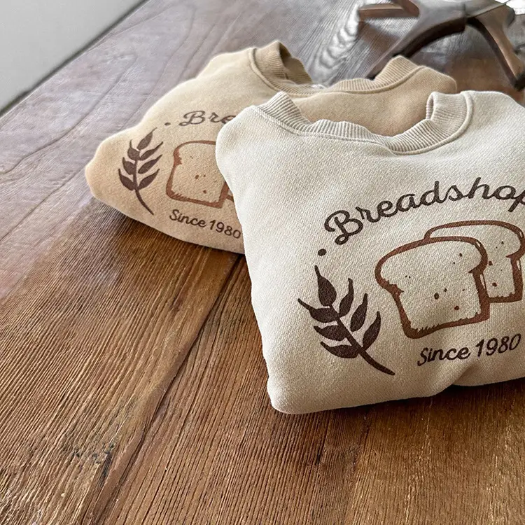 2026 Kids Cotton Sweatshirt with Bread Print - Image 8
