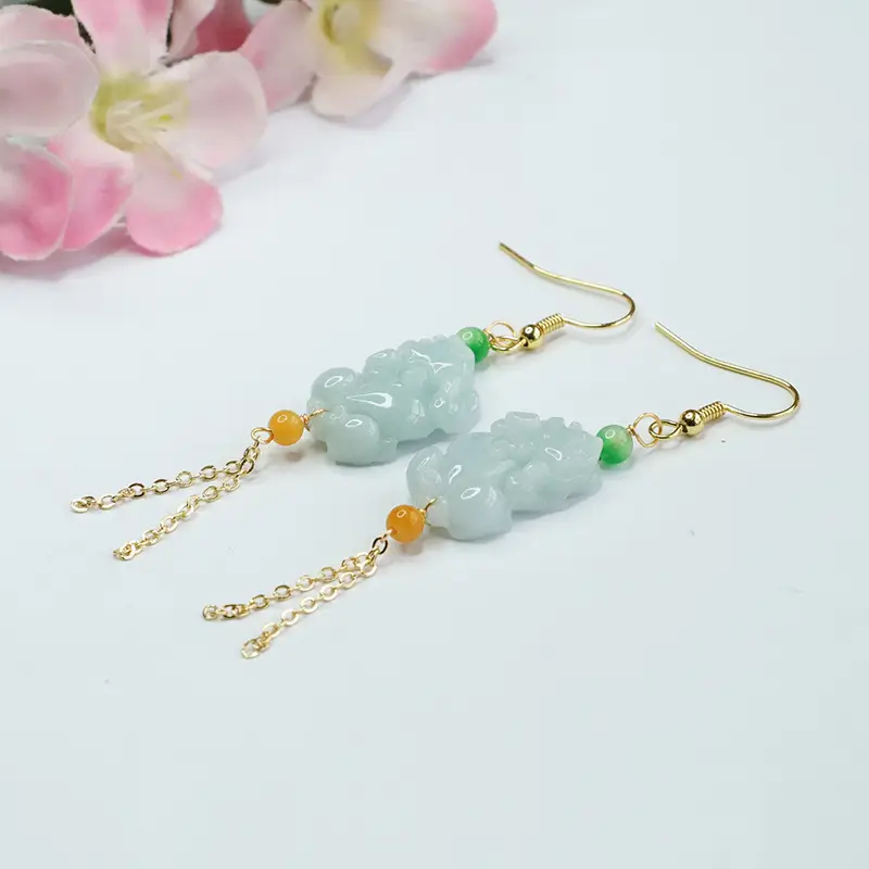 Guan Yu Jade Pixiu Earrings for Women - Image 5