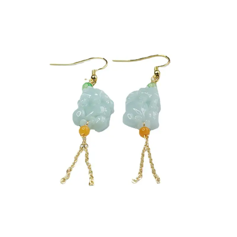 Guan Yu Jade Pixiu Earrings for Women - Image 6