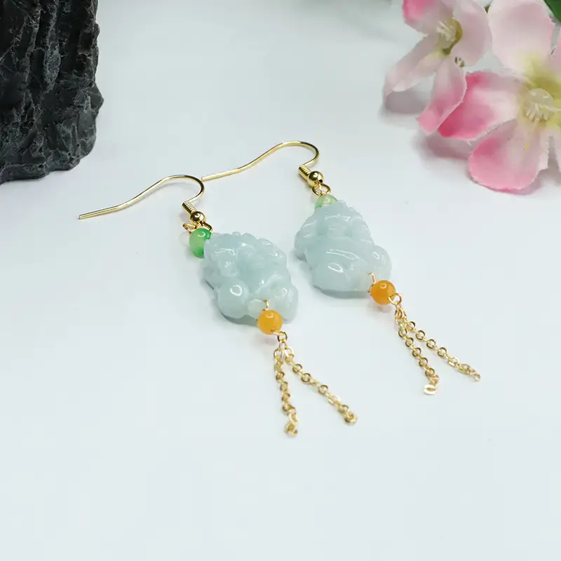 Guan Yu Jade Pixiu Earrings for Women — feature 10