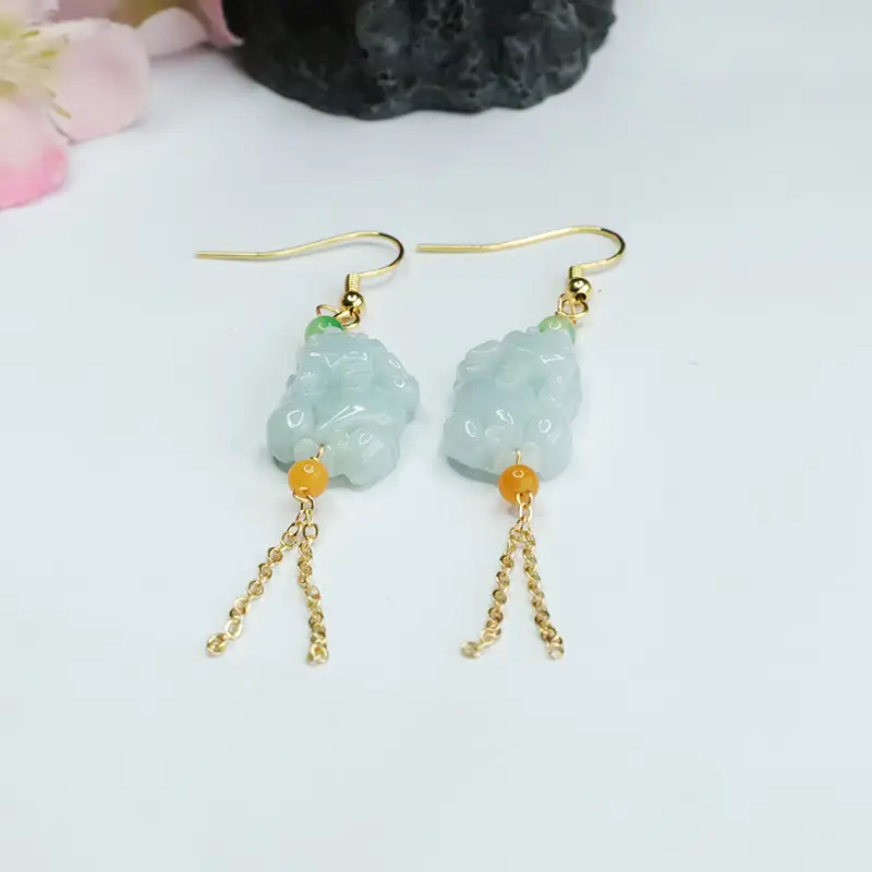Guan Yu Jade Pixiu Earrings for Women — feature 11