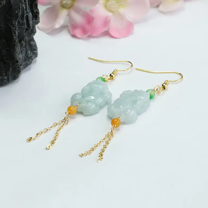 Guan Yu Jade Pixiu Earrings for Women — feature 12