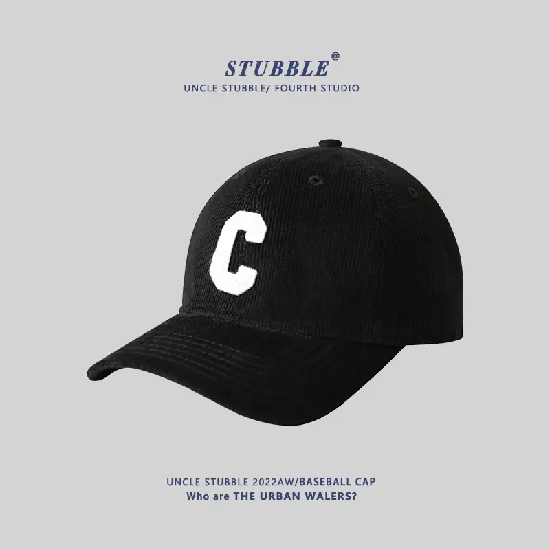 Stubble Black C Logo Baseball Cap Men