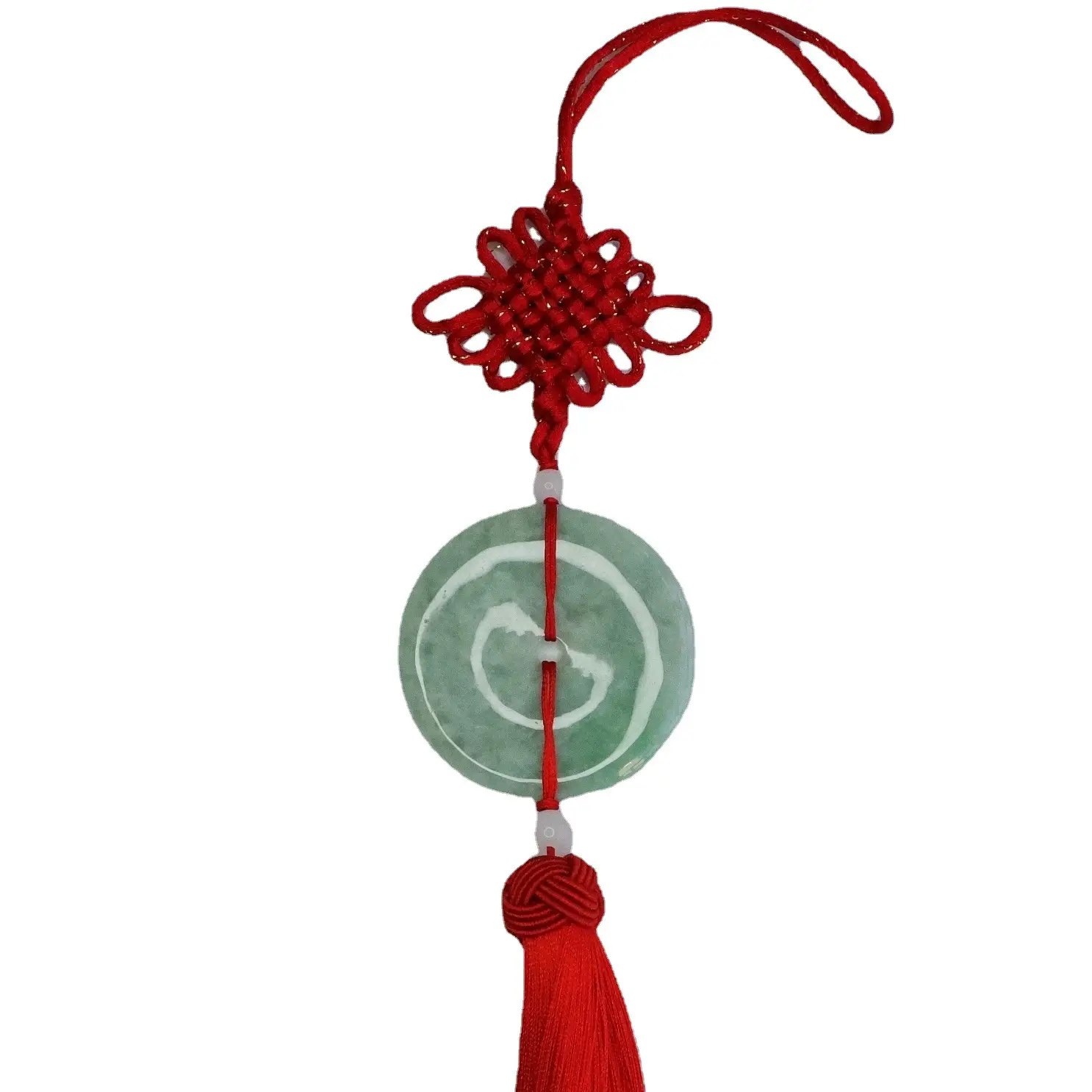 Red Jade Knot Pendant with Tassels for Women - Image 5