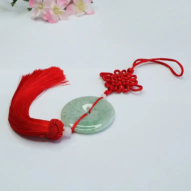 Red Jade Knot Pendant with Tassels for Women — feature 9