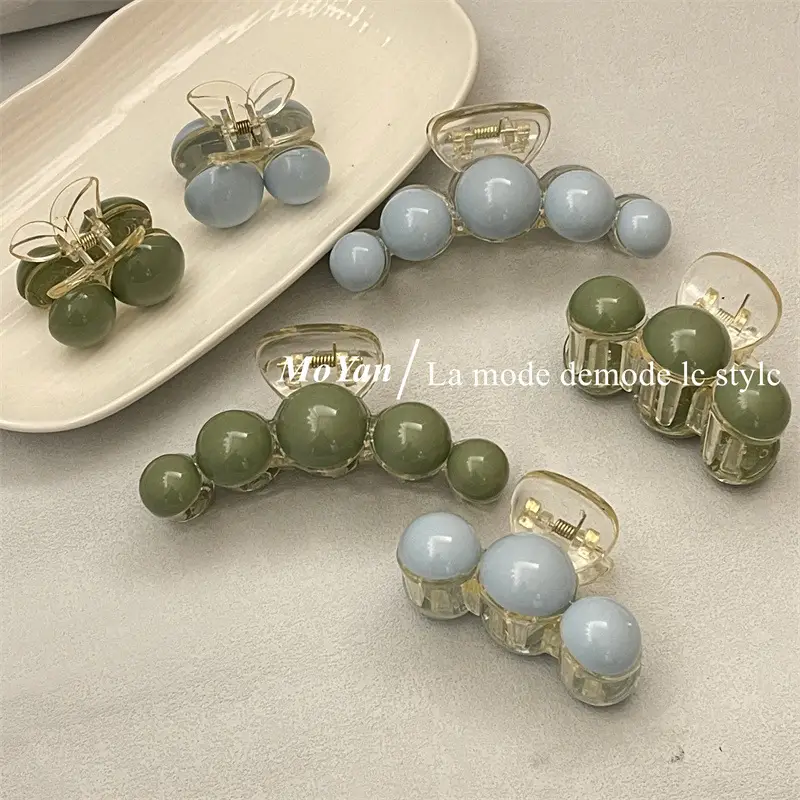 Green Beaded Hair Catch Clip for Women — feature 2