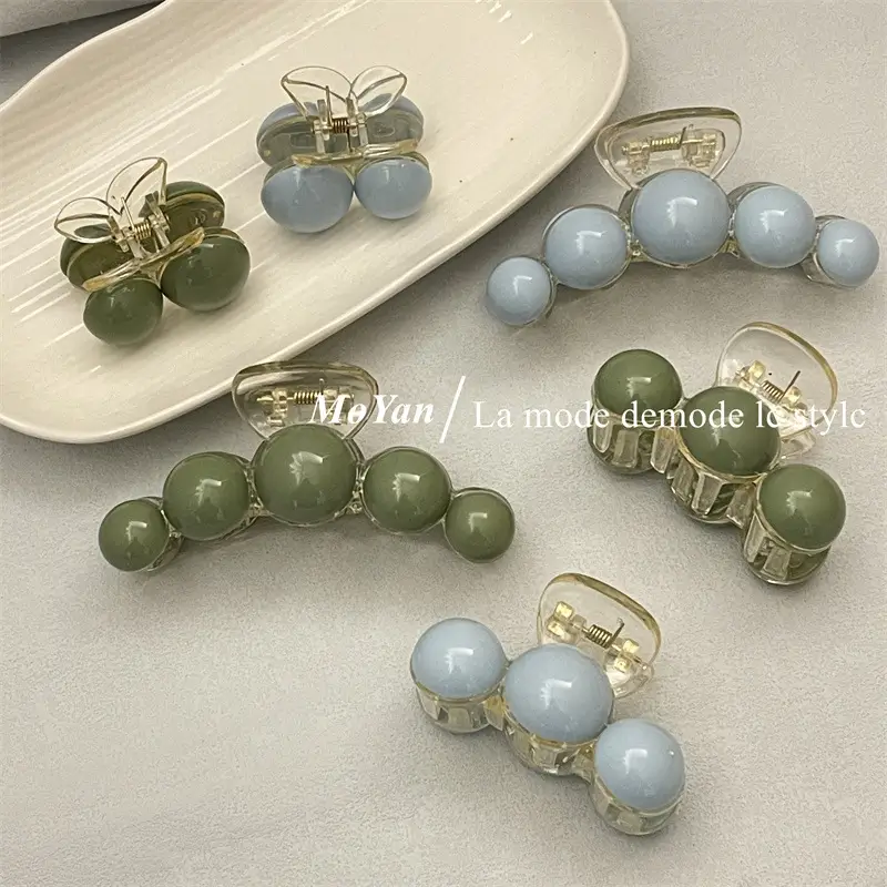 Green Beaded Hair Catch Clip for Women — feature 3