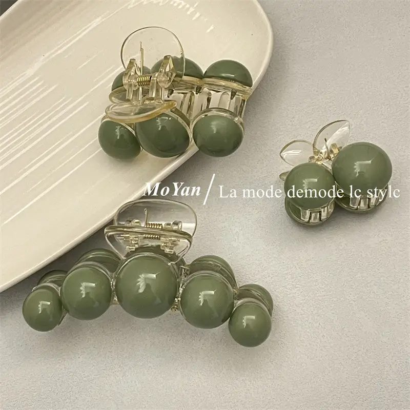 Green Beaded Hair Catch Clip for Women — feature 4