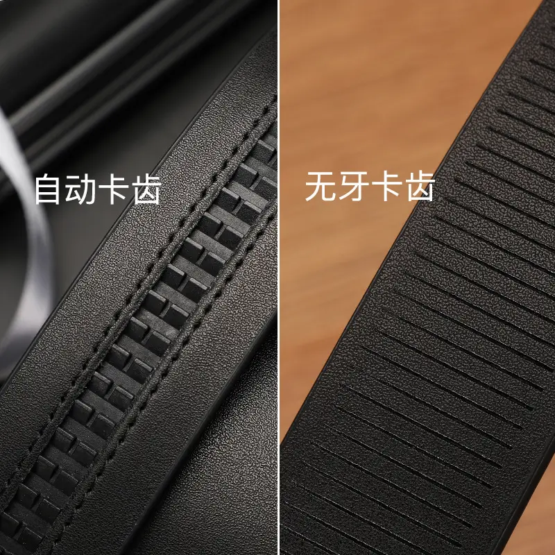 Men's Black Croc Leather Belt First Layer Cowhide