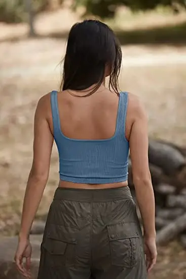 24 Spring Women's Black Threaded Vests Pure Color — feature 10