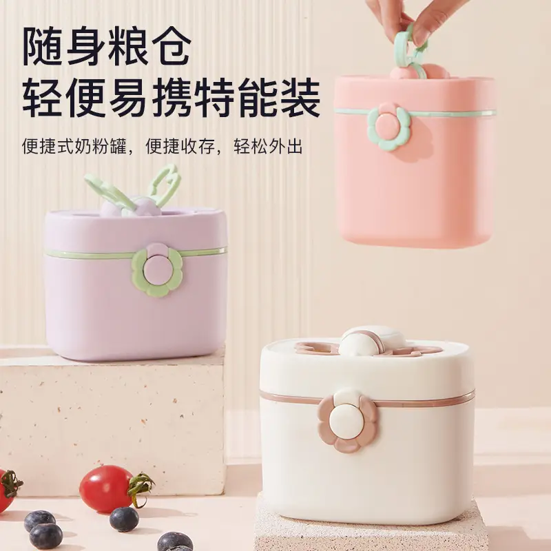 Portable Baby Milk Powder Box Pink Sealed Moisture-proof - Image 8