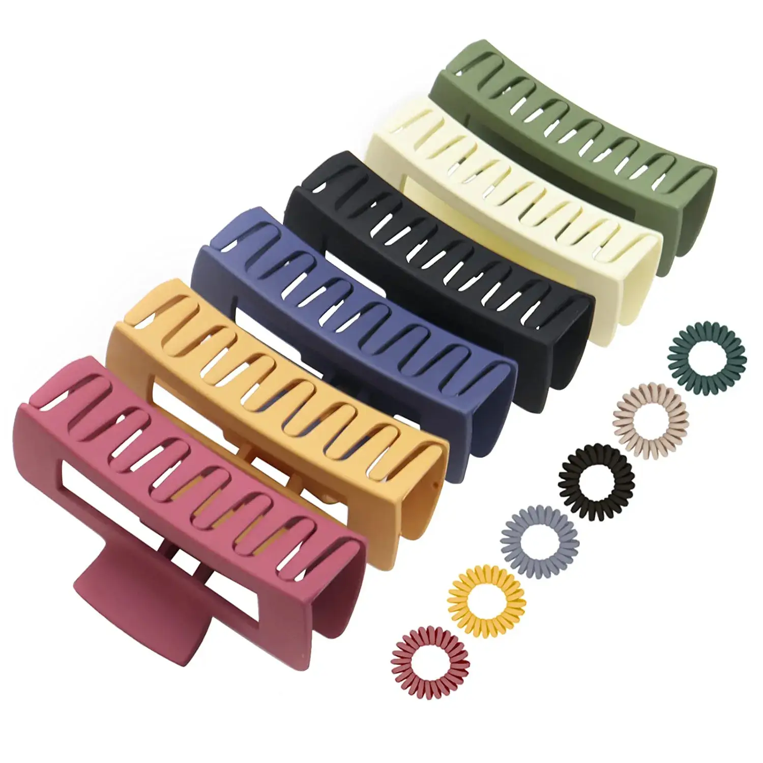 YHJ Hair Clips Morandi Frosted Square Grab Back