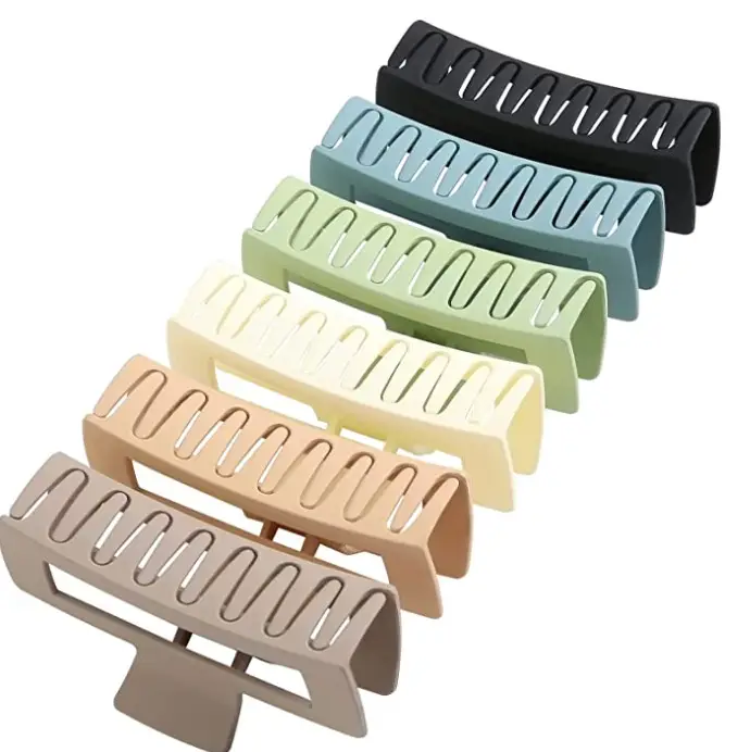 YHJ Hair Clips Morandi Frosted Square Grab Back