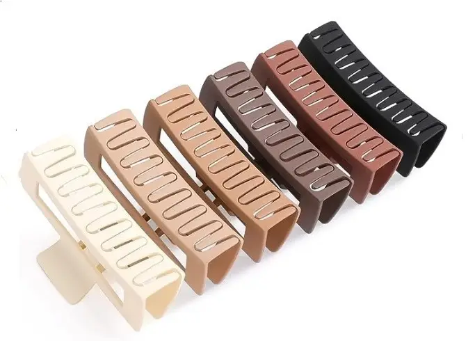 YHJ Hair Clips Morandi Frosted Square Grab Back