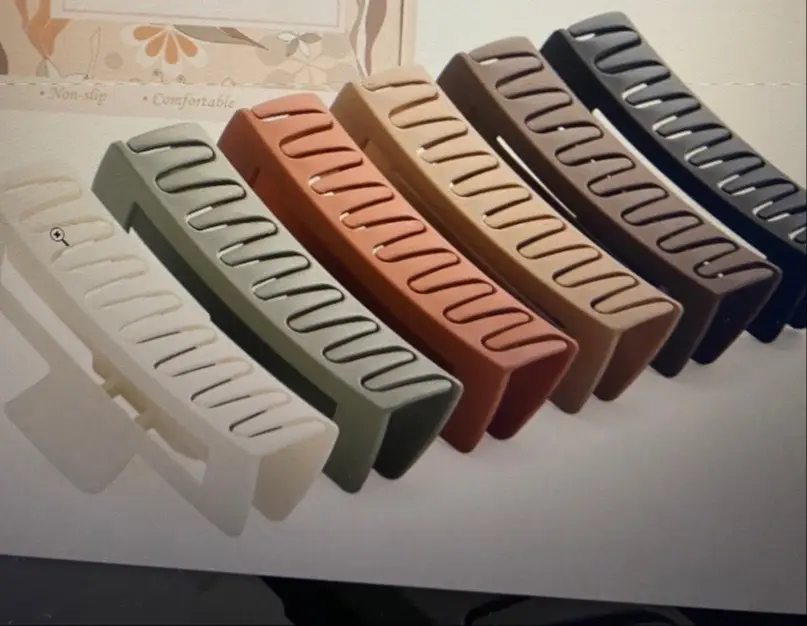 YHJ Hair Clips Morandi Frosted Square Grab Back