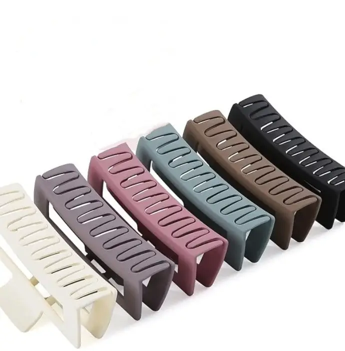 YHJ Hair Clips Morandi Frosted Square Grab Back